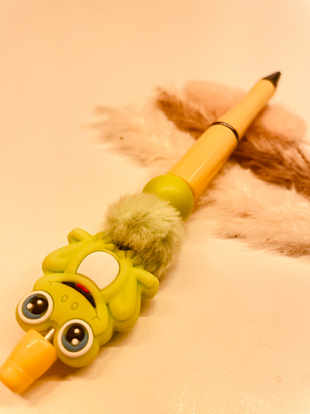 Kugelschreiber Frosch gelb grün