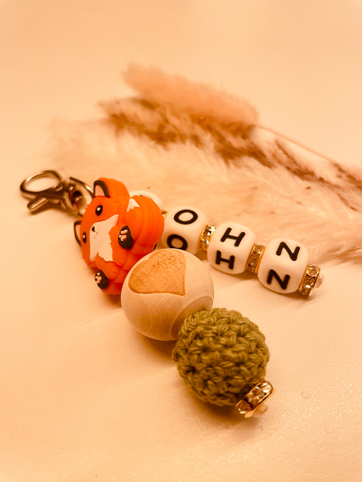 Schlüsselanhänger personalisiert Fuchs grün