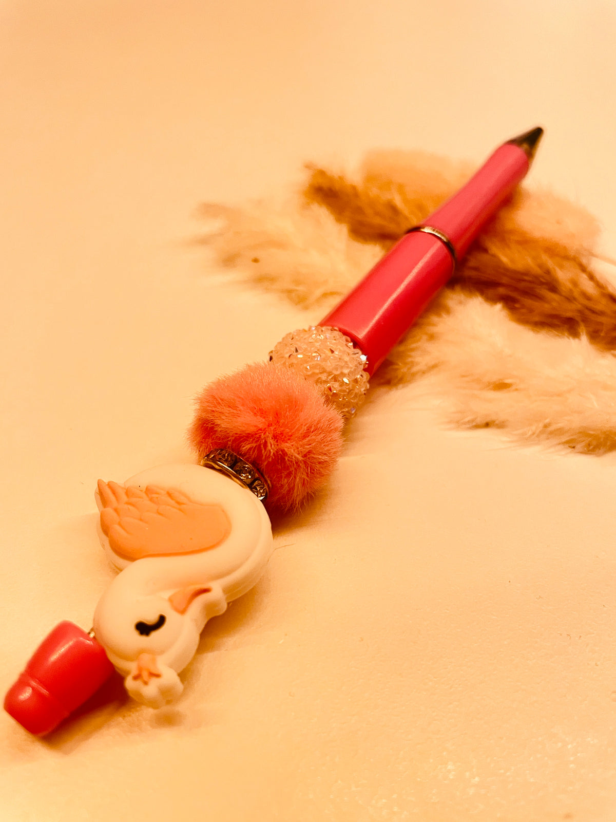 Kugelschreiber Schwan pink