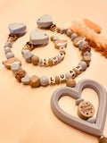 Schnullerkette, Kinderwagenkette personalisiert Wal blau grau Baby Geschenk Geburt kleiner Prinz Junge
