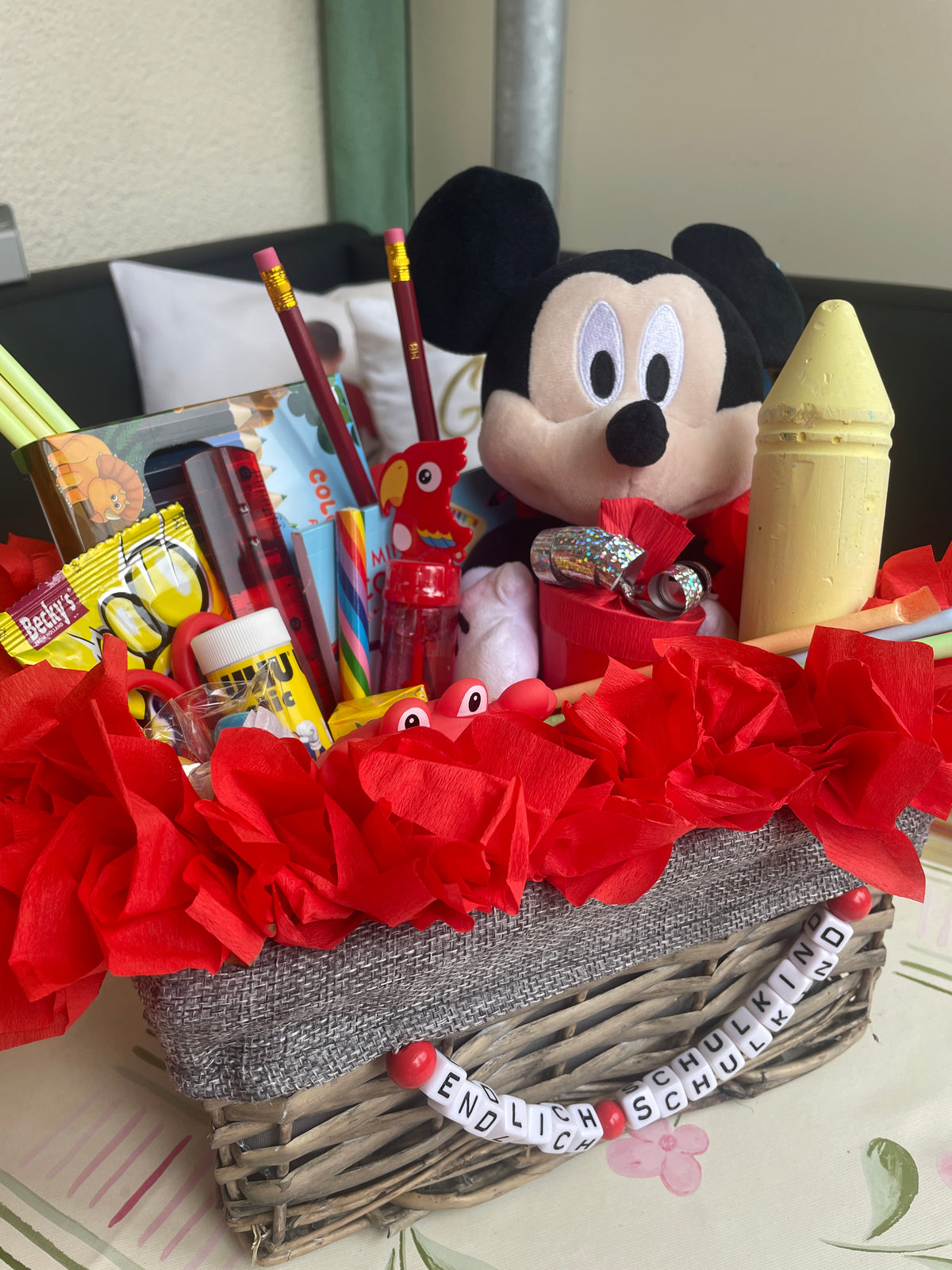 Geschenk Einschulung Korb, Schultüte, Schulkind, Schule, lernen