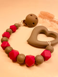 Beißkette Herz grau pink 9,90€, statt 19,90€