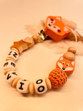 Abverkauf Schnullerkette Fuchs natur orange