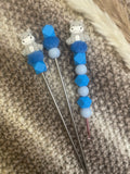 Häkelnadel Set Nilpferd blau Amigurumisticks ergonomisch Silikon Häkelzubehör
