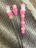Häkelnadel Set Einhorn pink rosa Amigurumisticks ergonomisch Silikon Häkelzubehör
