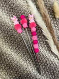 Häkelnadel Set Alpaka pink rosa Amigurumisticks ergonomisch Silikon Häkelzubehör
