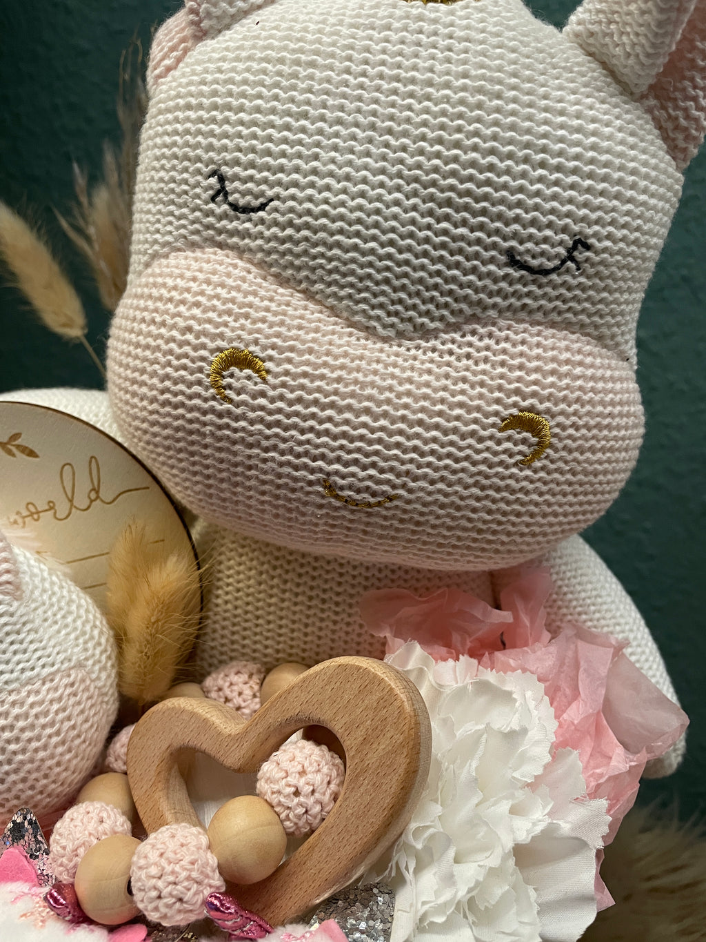 Windeltorte Einhorn Geschenkset personalisierbar mit Namen Babygeschenk

