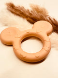 Silikonring Maus rosebrown für Schnullerketten