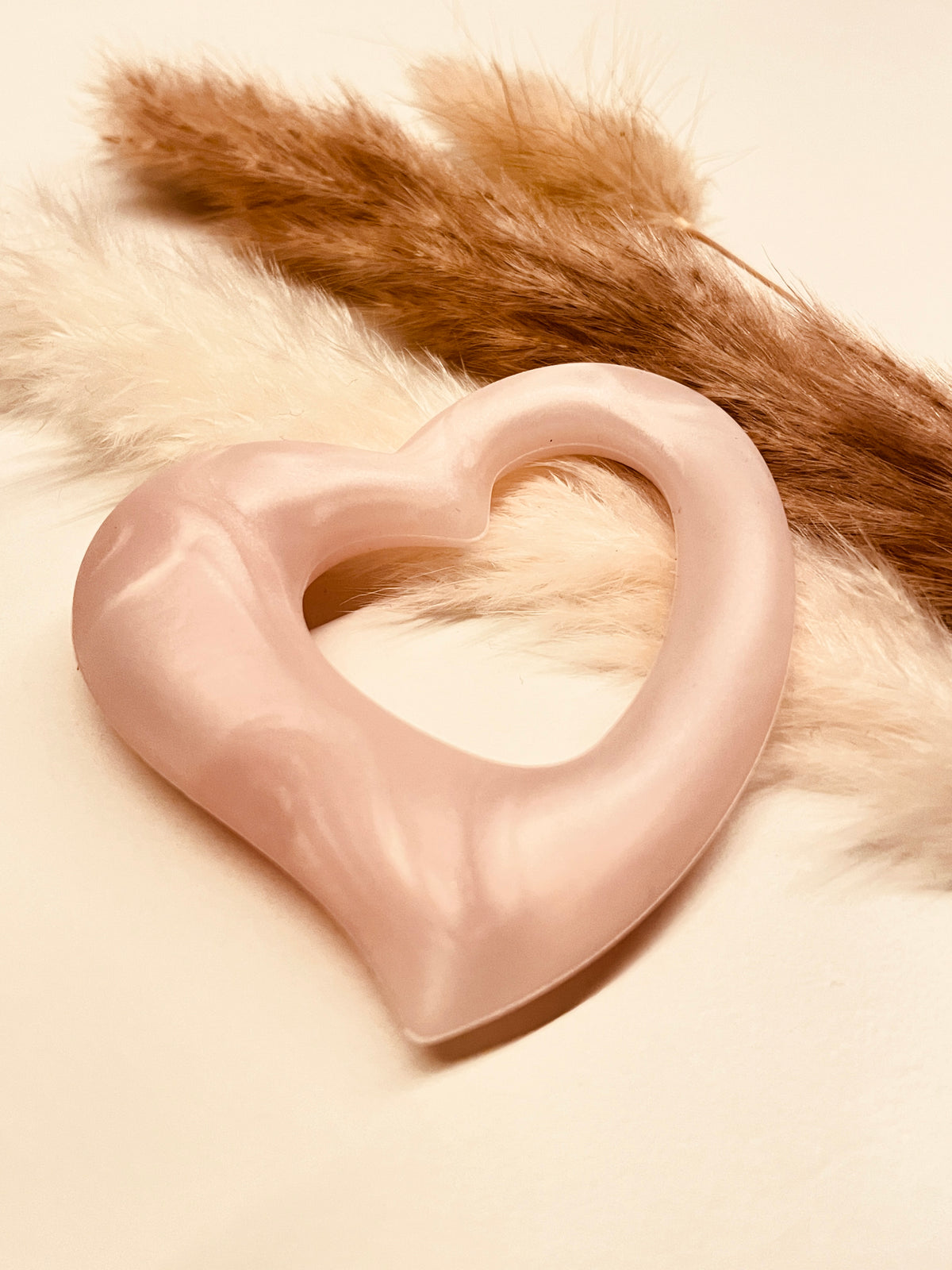 Silikonring Herz permutt rosa für Schnullerketten