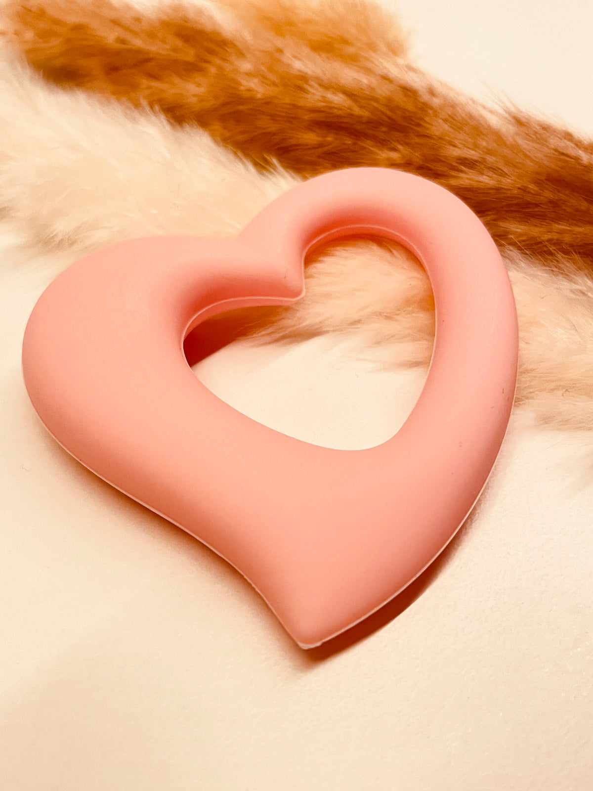 Silikonring Herz candyrosa für Schnullerketten