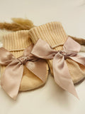 Söckchen beige mit Schleife für Babys