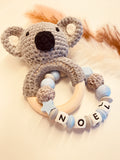 Häkelrassel Koala personalisiert blau