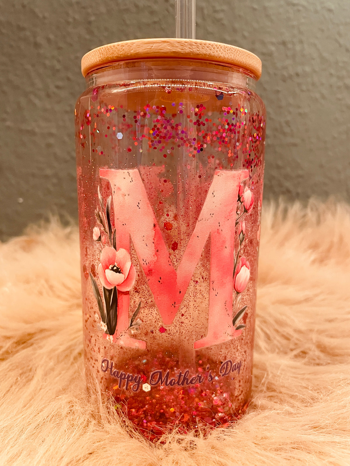 Schneekugelbecher Muttertag rosa