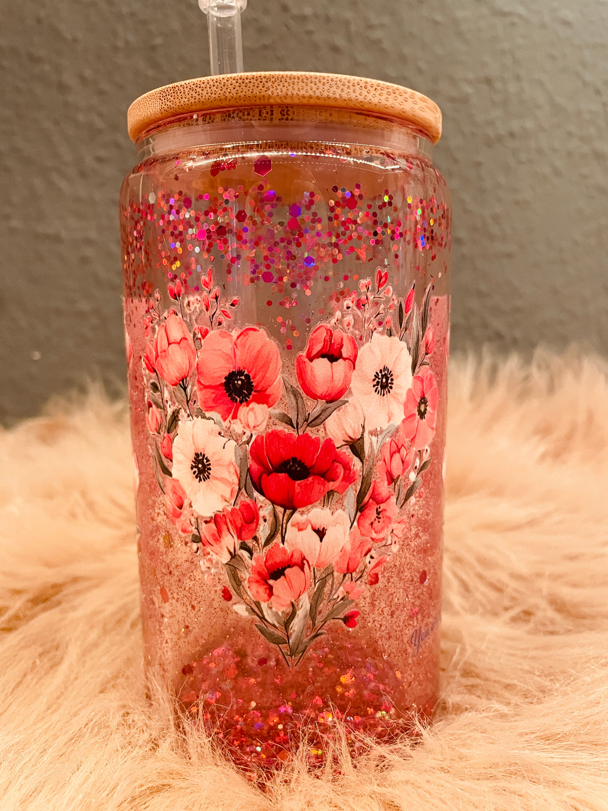 Schneekugelbecher Muttertag rosa