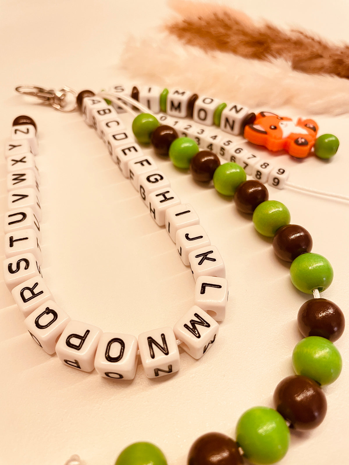 ABC & Rechenkette personalisiert Fuchs grün braun Geschenk Einschulung Schulkind Schule Schultüte 