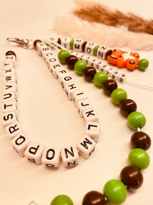 ABC & Rechenkette personalisiert Fuchs grün braun Geschenk Einschulung Schulkind Schule Schultüte 