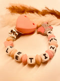 Schnullerkette Elefant rosa