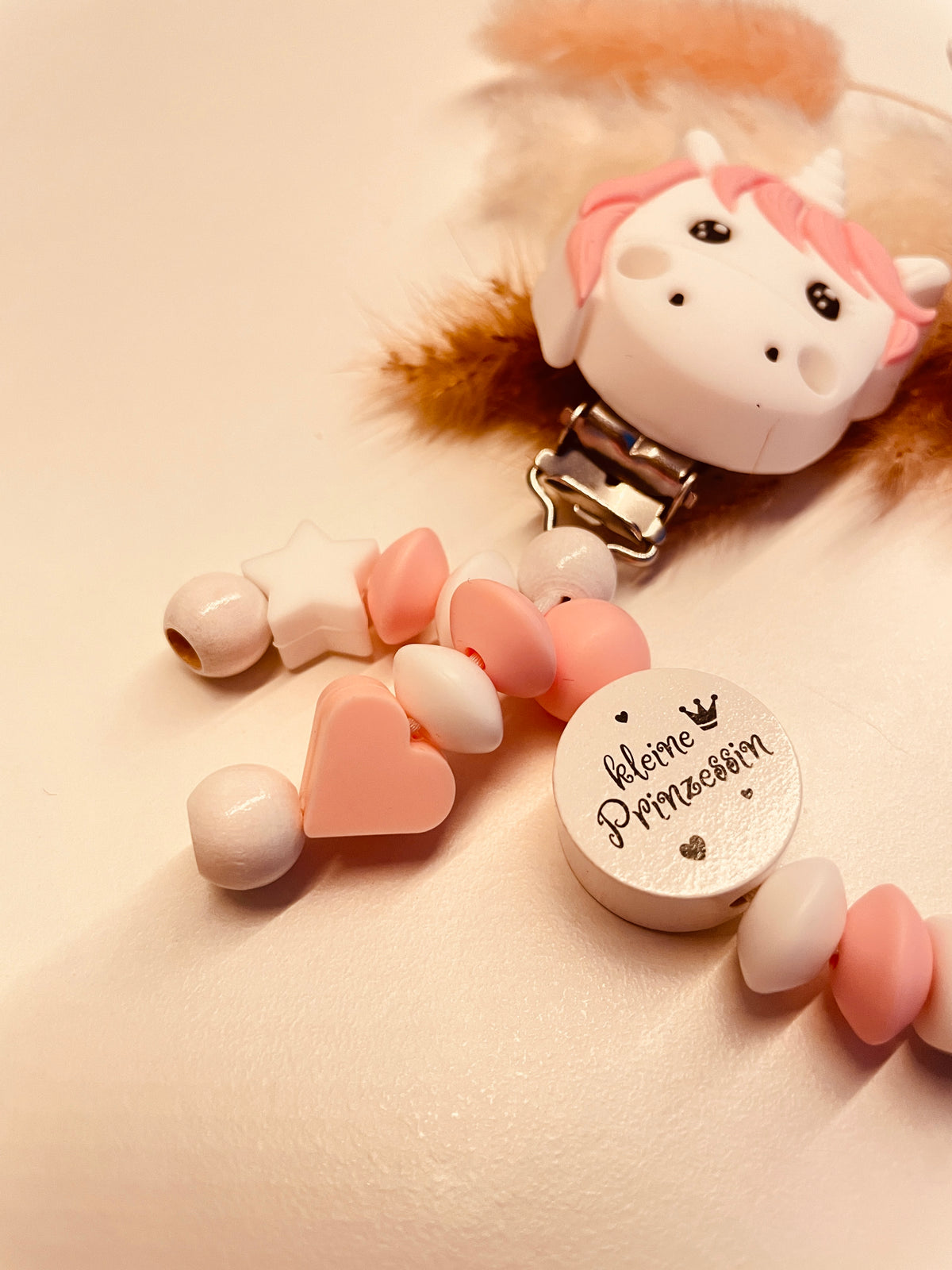 Schnullerkette kleine Prinzessin Einhorn mit Anhänger 13,90€, statt 18,90€