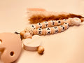 Schnullerkette Mashallah mit Anhänger weiß beige