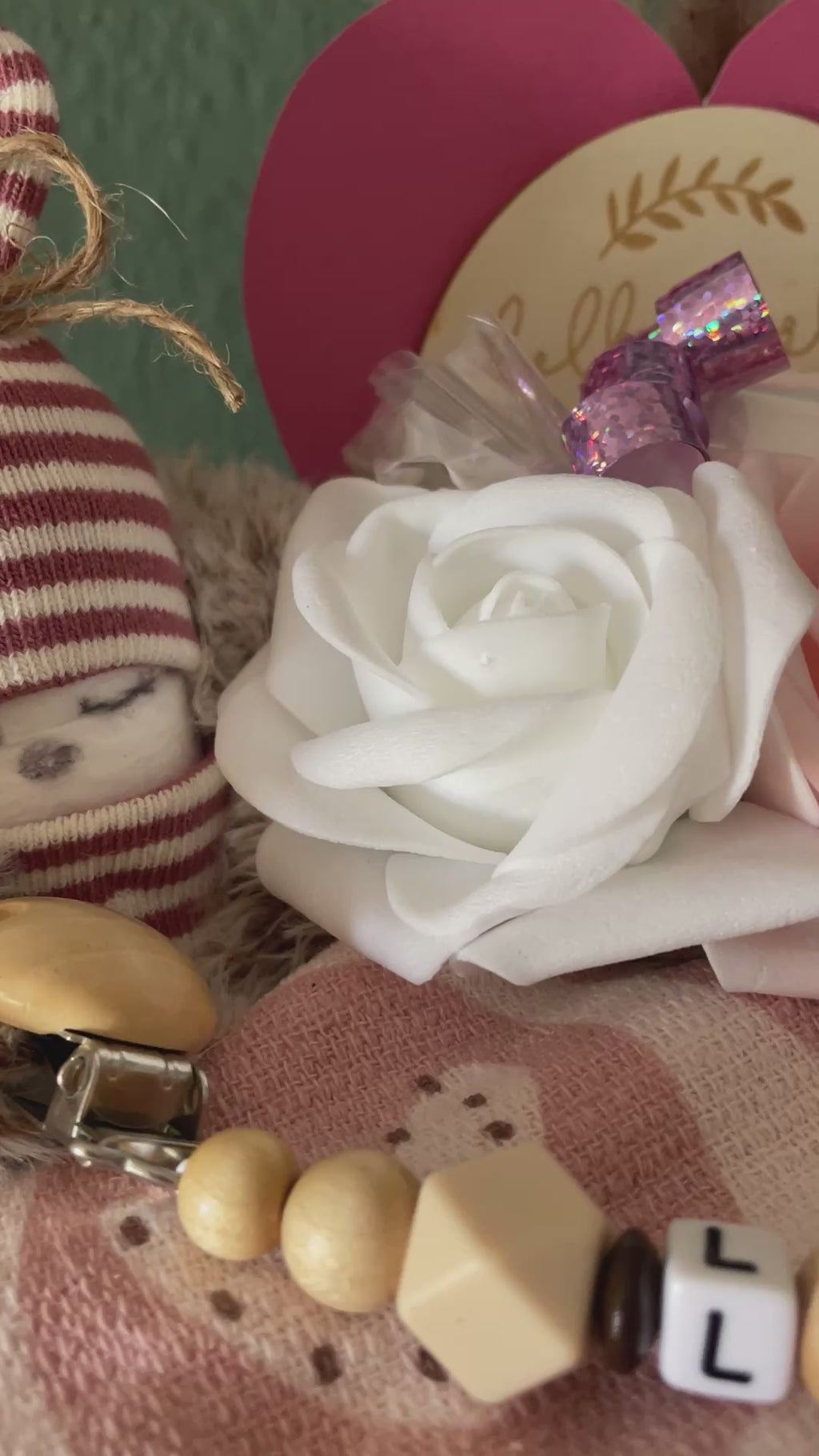 Windelbox Faultier rosa/altrosa